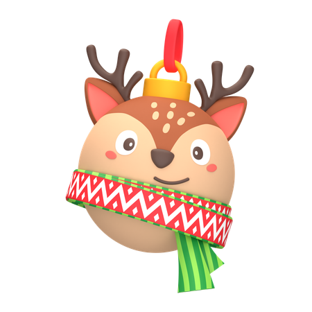 Christmas Ball Ornament Deer  3D Icon