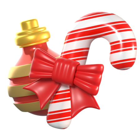 Christmas ball with candy  3D Icon