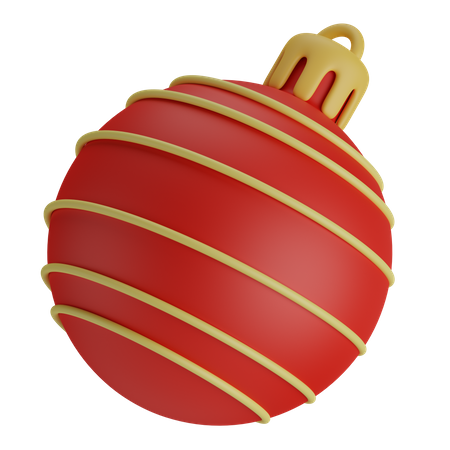 Christmas Ball With Spiral 3D Icon