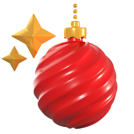 Christmas ball with star  3D Icon