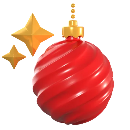 Christmas ball with star  3D Icon