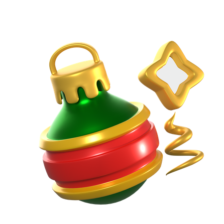 Christmas ball with star  3D Icon