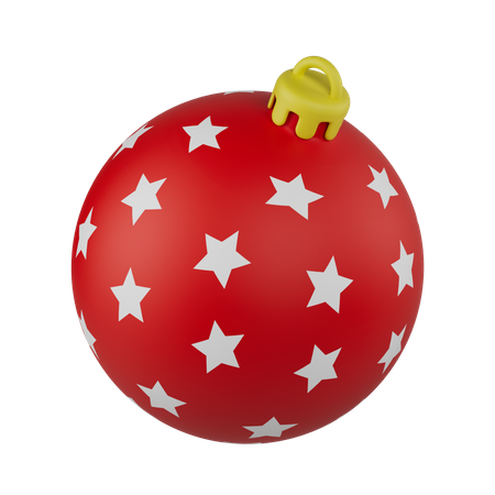 Christmas Ball With Stars  3D Icon