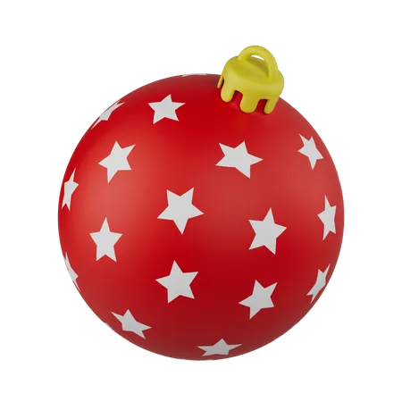 Christmas Ball With Stars  3D Icon