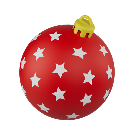 Christmas Ball With Stars 3D Icon