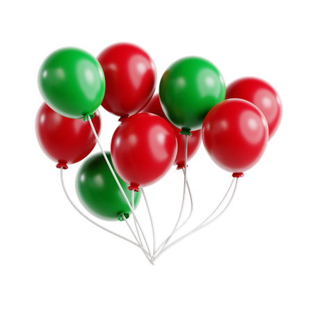 Christmas Balloons  3D Icon