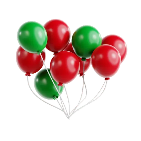 Christmas Balloons  3D Icon