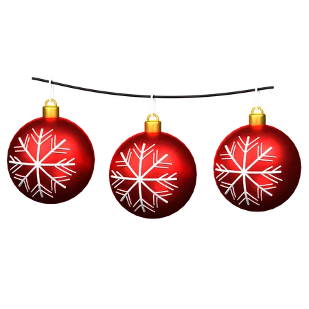 Christmas Balls Decoration 3 D Icon Illustration 3D Icon
