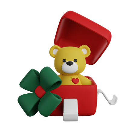 Christmas Bear Gift  3D Icon