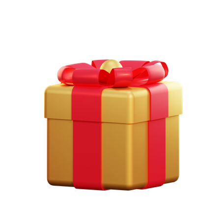 Christmas Beautiful Golden Giftbox 3D Illustration