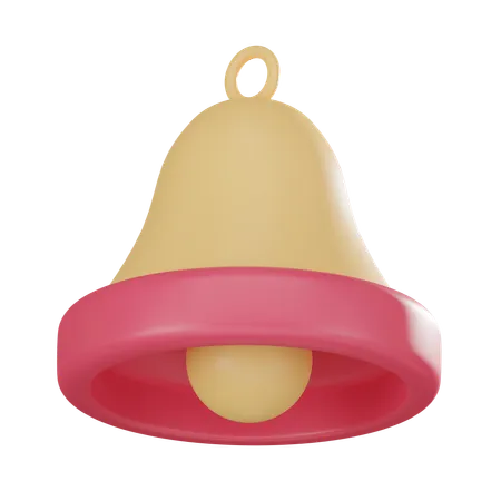 Holiday Season With Our Christmas Bell Icon Cute Showcases Festive Gold And Red Ornament Perfect For Your Holiday Projects 3 D Render 3D Icon