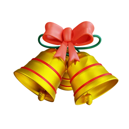 Christmas Bell With Ribbon 3D Icon