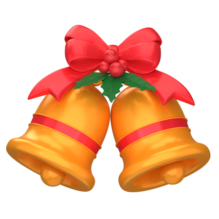 Christmas Bell And Mistletoe  3D Icon