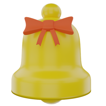 Christmas Bell With Ribbon  3D Illustration