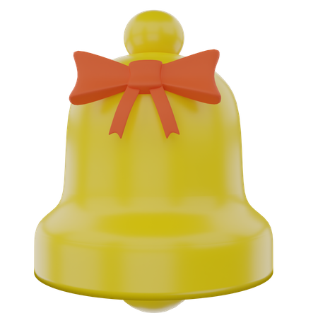 Christmas Bell With Ribbon 3D Illustration