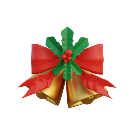 Christmas Bells And Mistletoe  3D Icon