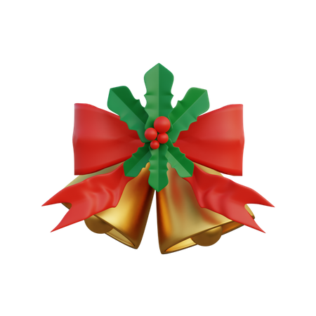 Christmas Bells And Mistletoe  3D Icon