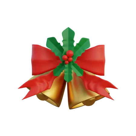 Christmas Bells And Mistletoe 3D Icon