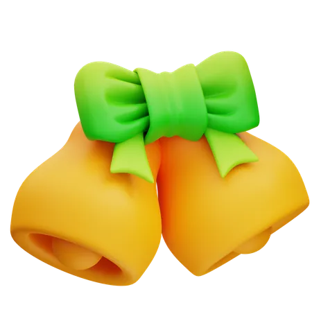 3 D Illustration Of Christmas Bells And Ribbons 3D Icon