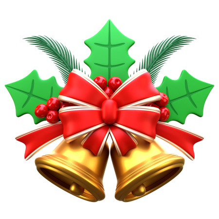 Christmas Bells with Mistletoe  3D Icon
