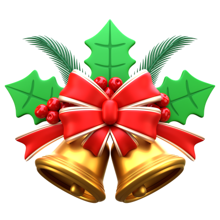 Christmas Bells with Mistletoe  3D Icon