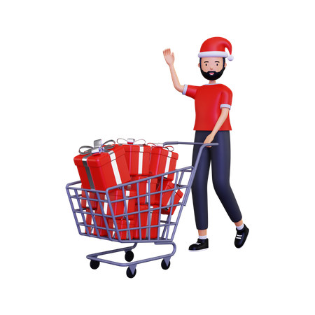 Christmas big shopping 3D Illustration