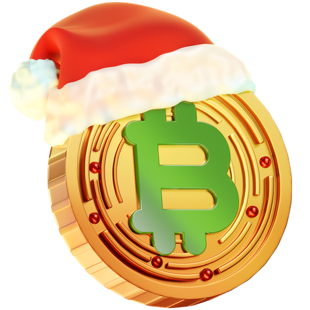 Christmas Bitcoin Coin  3D Icon