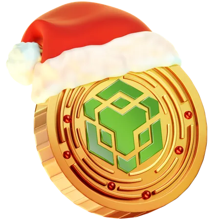 Featuring A Golden Coin With The Binance Coin BNB Logo Topped By A Festive Christmas Hat Embodying The Festive Cheer Within The BNB Cryptocurrency Emblem 3D Icon