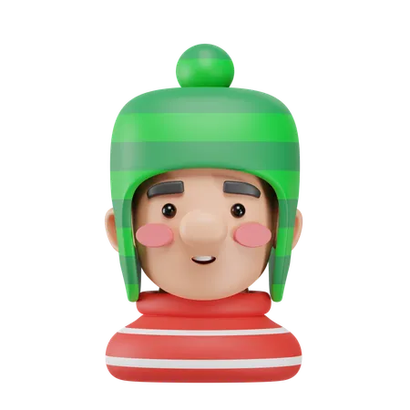 Character In Ugly Christmas Clothes 3 D Illustration 3D Icon