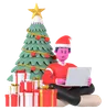 Christmas Boy Doing Online Christmas Wish