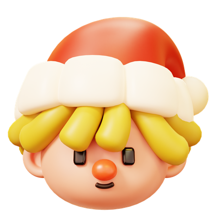 Christmas Boy Head  3D Icon