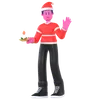 Christmas Boy Holding Christmas Candle