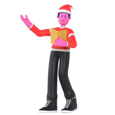 Christmas Boy With Christmas Choir  3D Illustration