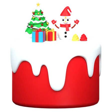 Christmas Cake 3 D Icon Illustration 3D Icon