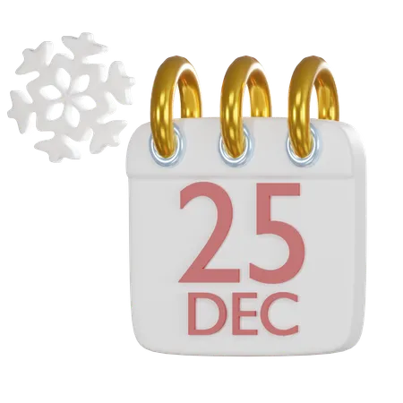 Christmas Calendar 3 D Icon 3D Icon