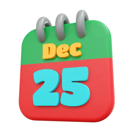 Calendar Christmas 3D Icon