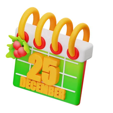 3 D Illustration Christmas Calendar 3D Icon