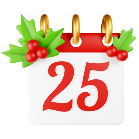 Christmas Calendar 25  3D Icon