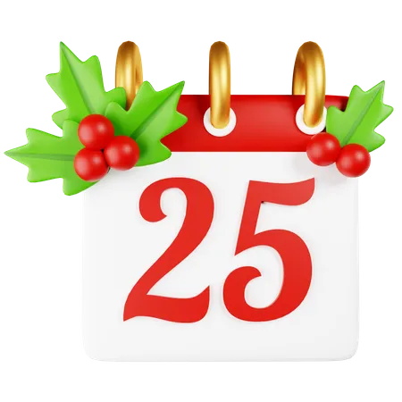 Christmas Calendar 25  3D Icon