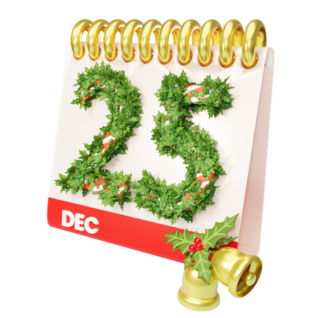 Christmas calendar  3D Illustration