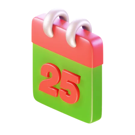 Christmas Calendar 3 D Icon 3D Icon