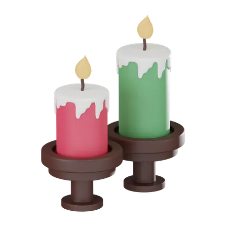 Christmas Candle 3 D Icon Perfect For Festive Decorations And Warm Glowing Holiday Designs 3 D Render 3D Icon
