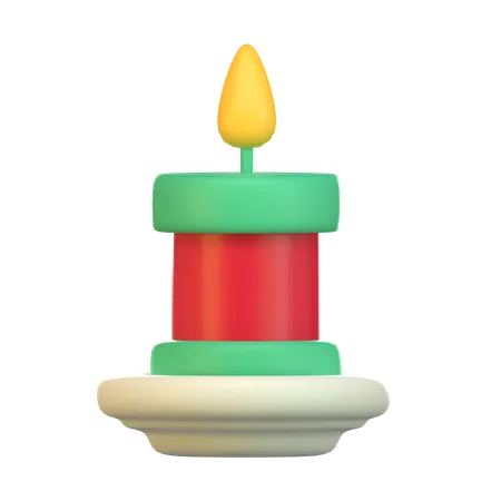 3 D Christmas Candle Icon 3D Icon
