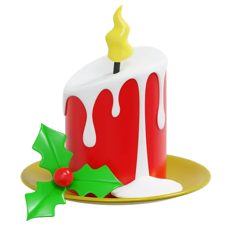 Christmas Candle 3 D Icon Christmas Illustration 3D Icon