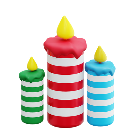 Christmas Candle  3D Icon