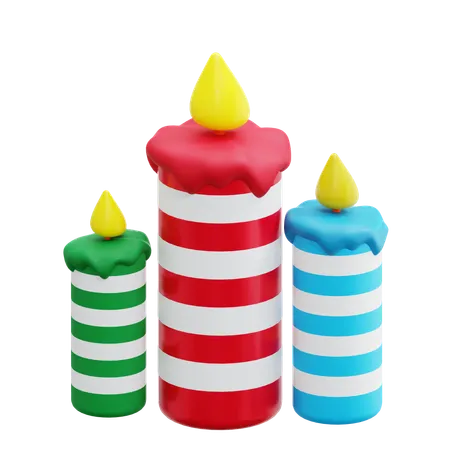 Christmas Candle  3D Icon