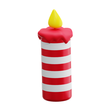 Christmas Candle  3D Icon