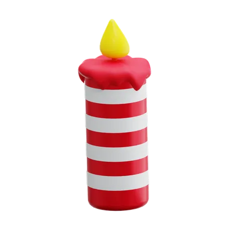 Christmas Candle  3D Icon