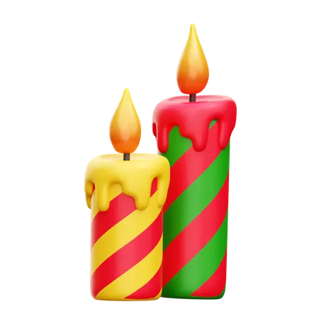 Christmas Candle  3D Icon