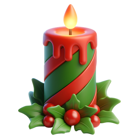 クリスマスキャンドル  3D Icon